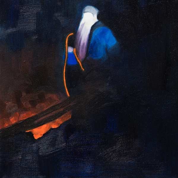 Hot Coal 1, oil on canvas, 2021, 9” x 12”