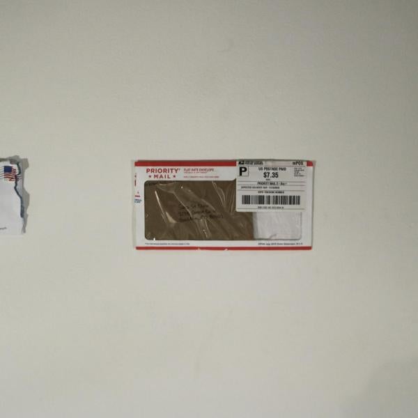 "Time Stamp," letters received. 2019 (Sentences on Time exhibition)