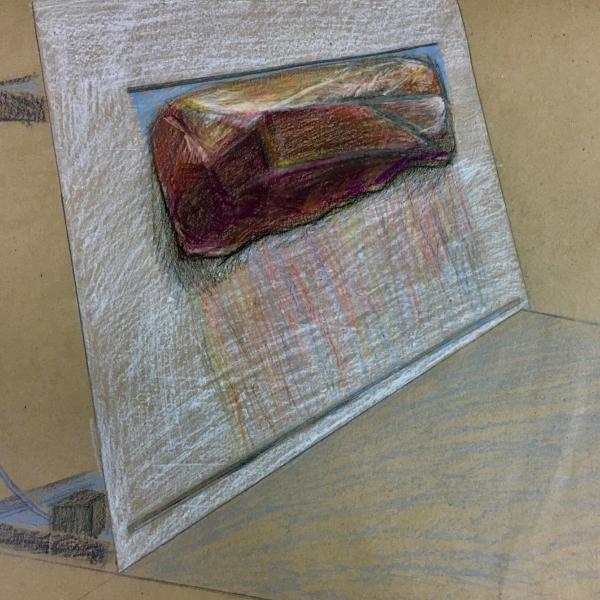 "Weeping Wall (Proposal)," Colored pencil on paper 2020