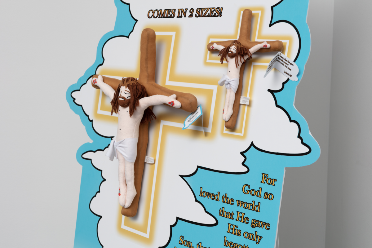 My Savior, 2021 Polyester plush toys, pop-up display, infomercial video