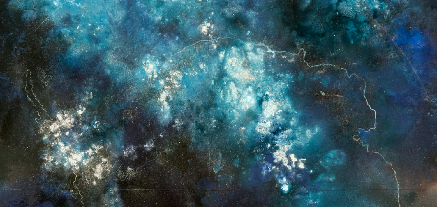 Diane Burko, Glacier Map 3, 2019, Acrylic on Canvas, 50 x 50”