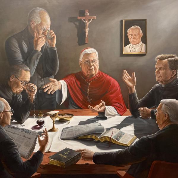 Dalton Frizzell (MFA). Sins of the Fathers, acrylic on canvas, 72” x 96”, 2020
