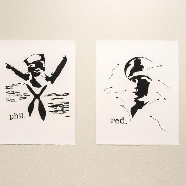"Phil and Red," Screen Prints 15” x 19” each 2020