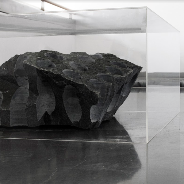 Aidan Welby. "Split Estate," granite from public land, plexi boxes. 30"x30"x12" per box. 2019