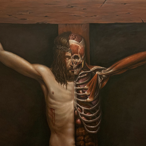 William Frizzell. "Bifurcation of Christ," acrylic on canvas. 48" x 72". 2019