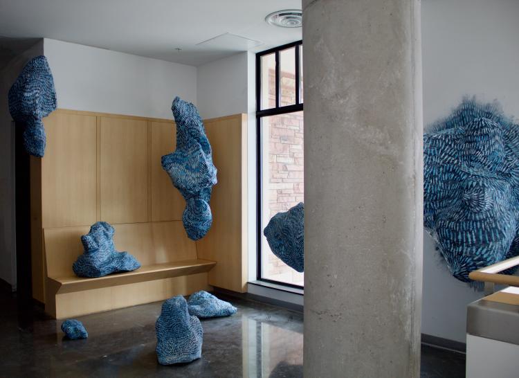 Untitled (Extensions of My Body), 2023, Depression, anxiety, paint, fabric, paper, clay, water, flour, chicken wire, and wood