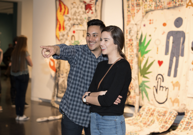 students at exhibition