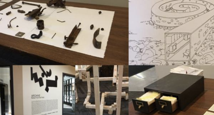 Details of many objects from exhibition "Archive: Notes from the Field"