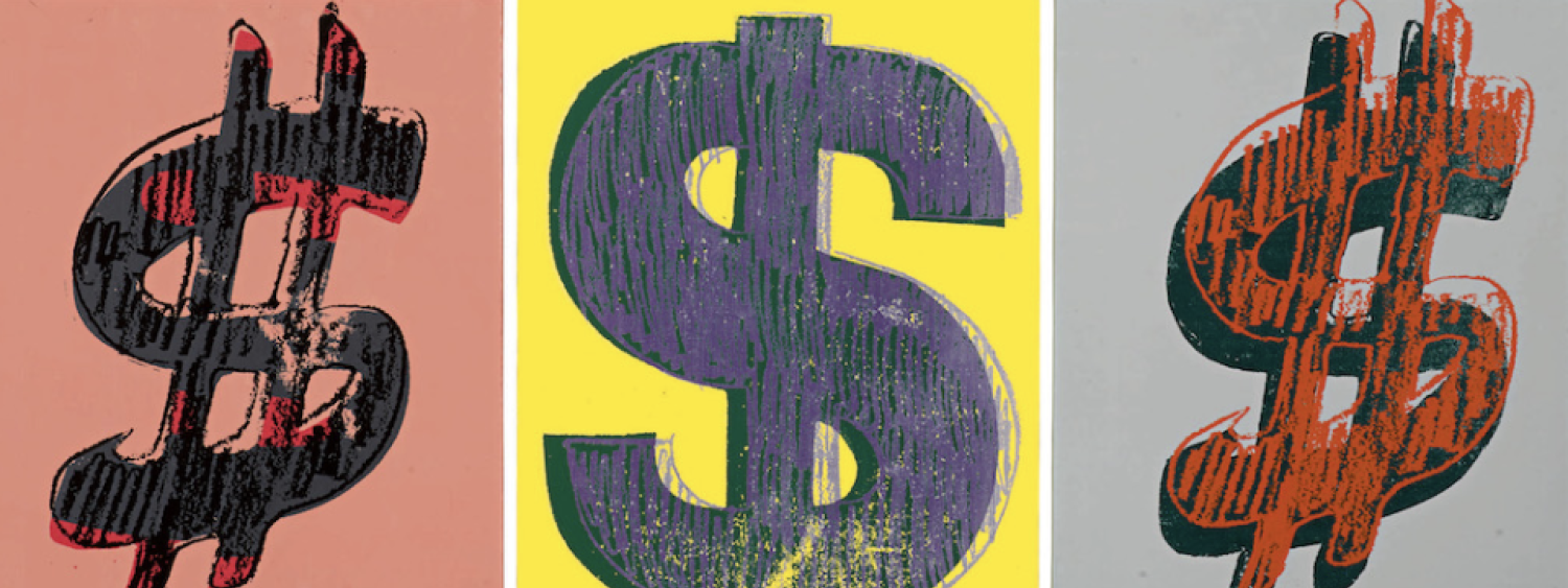 Andy Warhol dollar sign painting