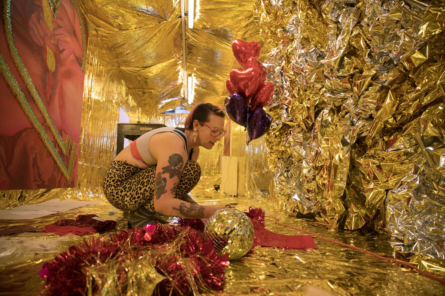 Katie Minyard installation in her studio