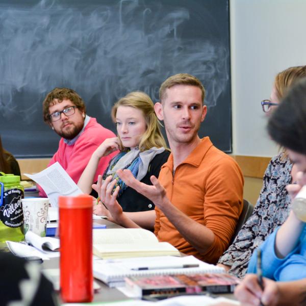 Students engaged in a seminar discussion