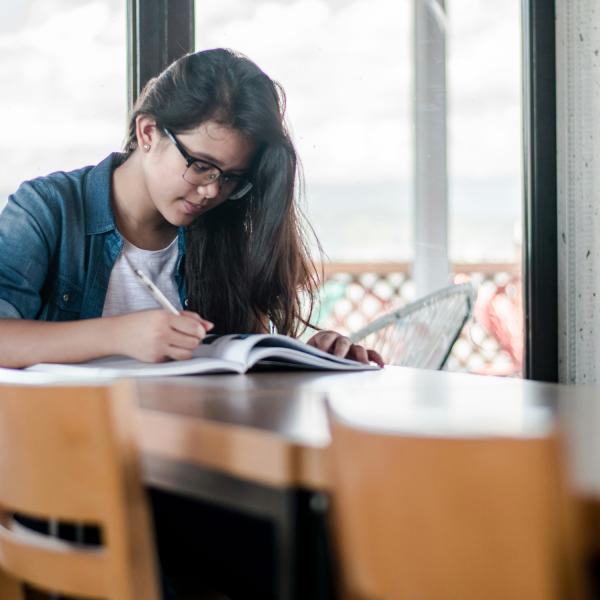 student studying