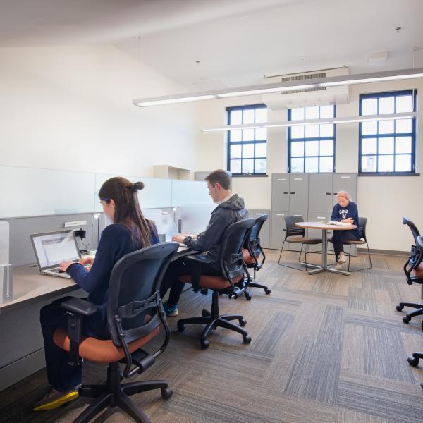 New work area for grad students.