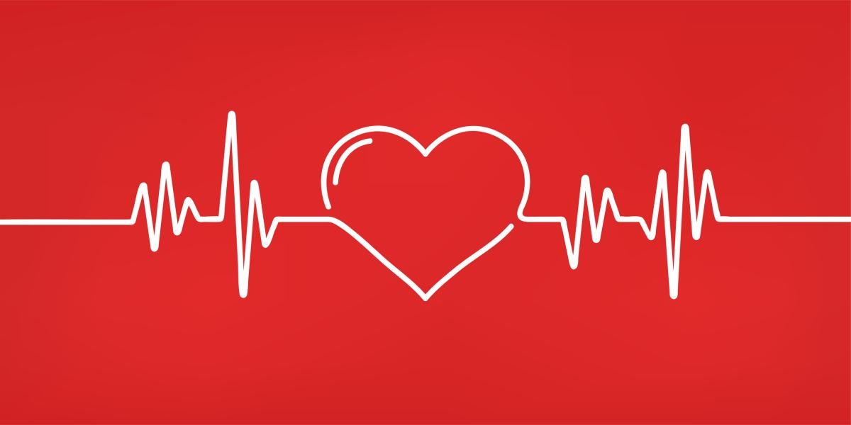 line illustration of stylized heart and heartbeat line