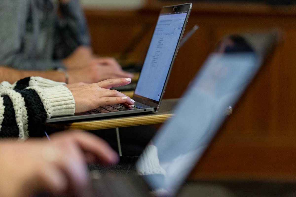 Image of students filling out online forms