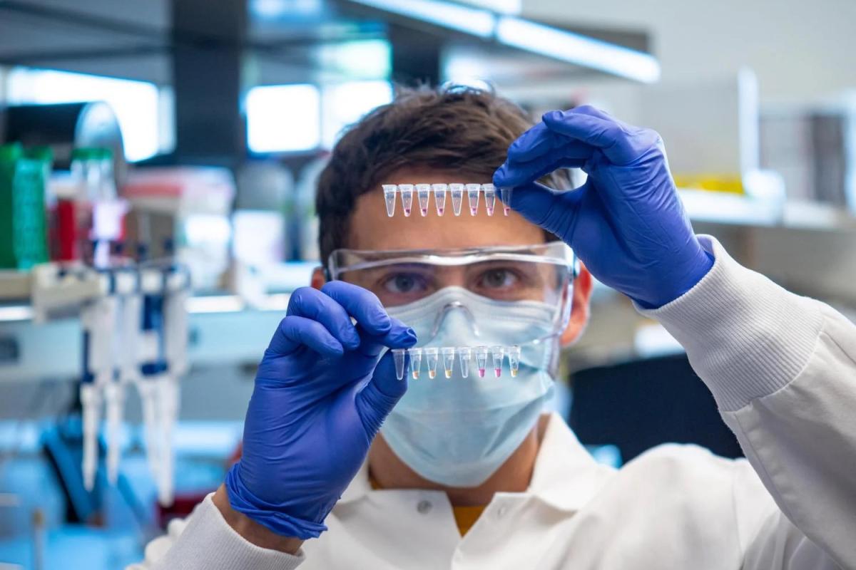 student working in a lab