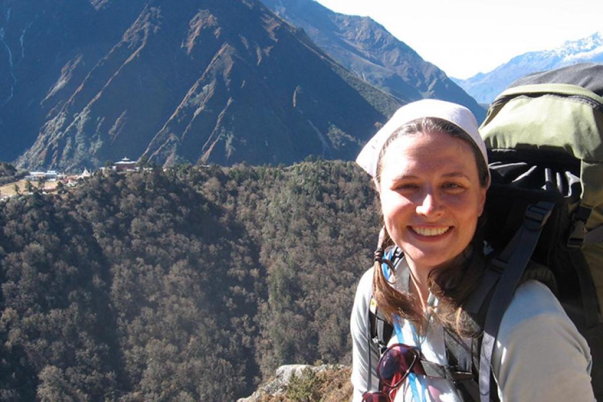 Student in the mountains