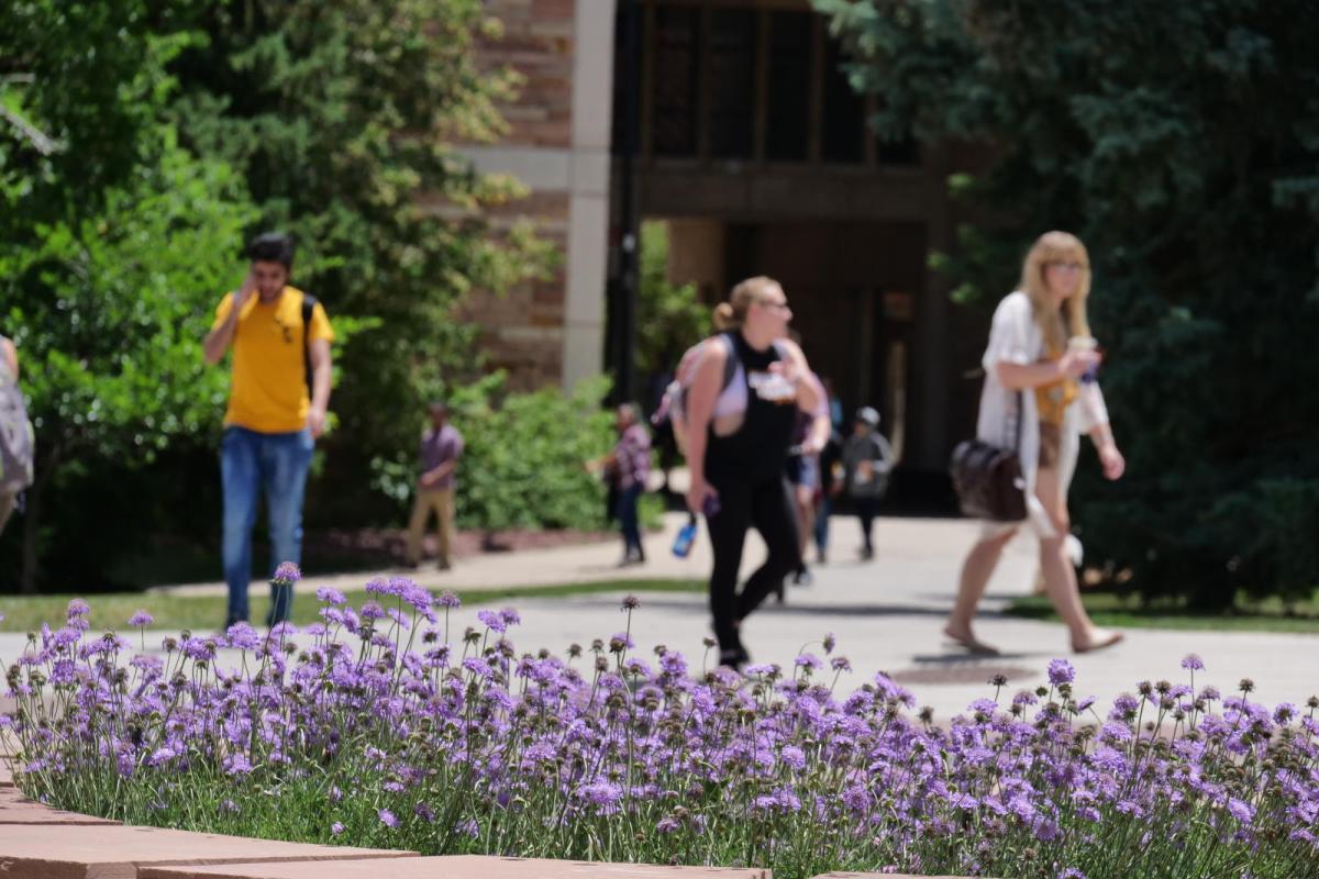 Campus life with flowers