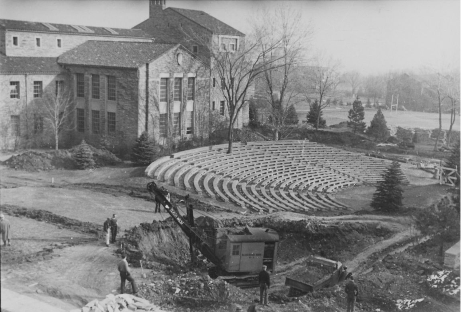 Early construction of the Mary Rippon Amphitheater. Photo courtesy of Boulder Historical Society/Museum of Boulder