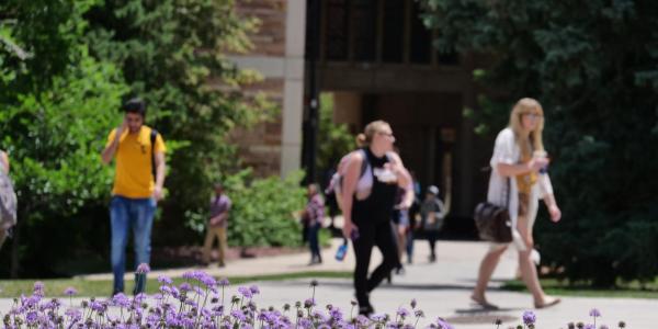 Campus life with flowers