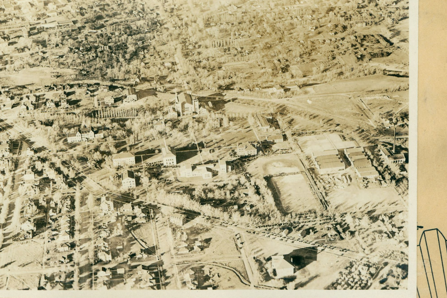 Photo of CU Boulder campus, likely taken in the 1920s. Courtesy of Carnegie Library for Local History, Boulder