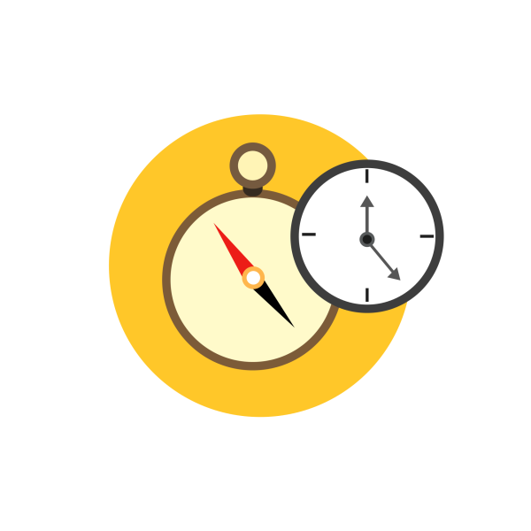 compass and clock