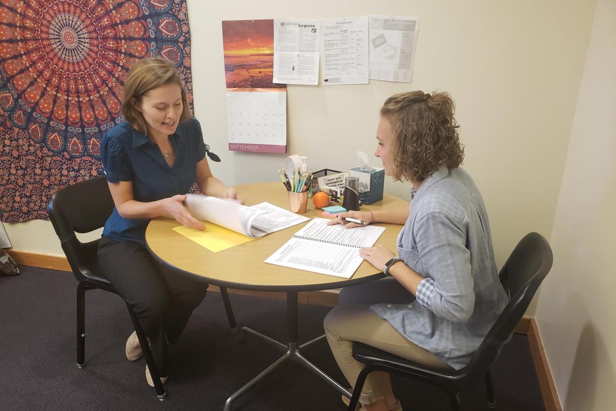 academic coach working with a student