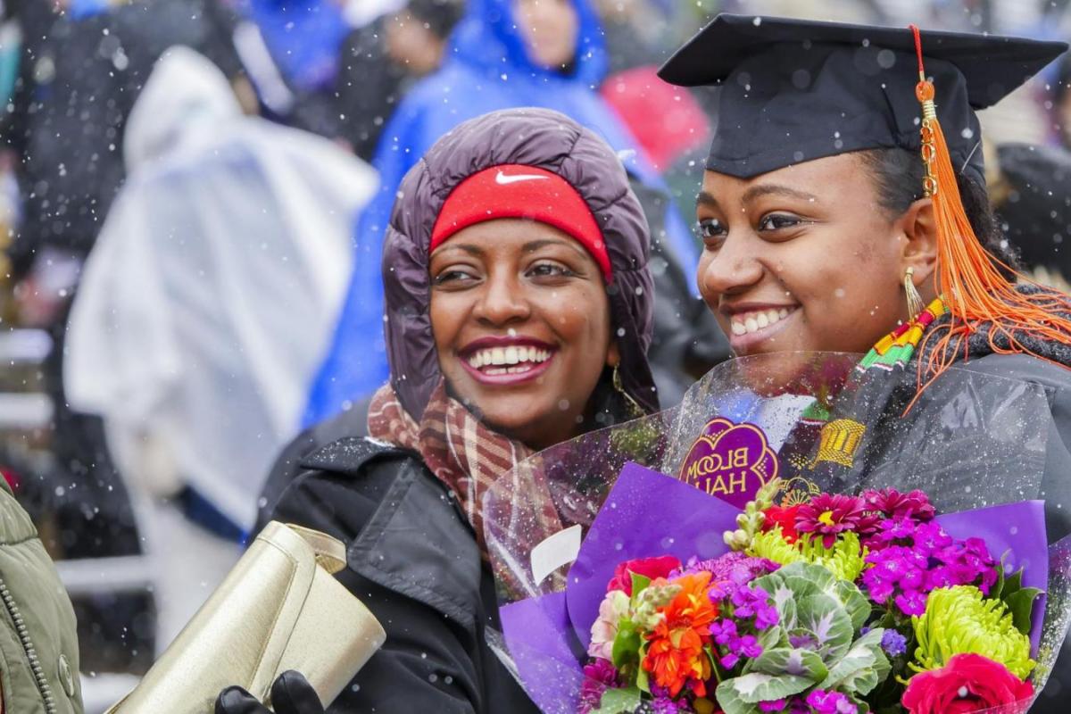 students at graduation