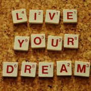 Live your dream (written in Scrabble tiles)