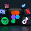 A series of social media company logos, rendered as though small candies.