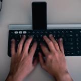 Hands on a keyboard