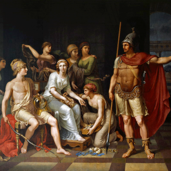 Painting of Hector and Paris from The Iliad