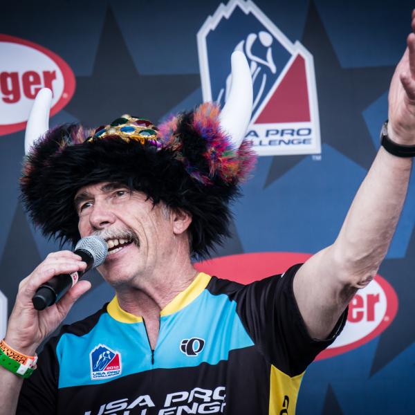 John Warner at the USA Pro Cycling Challenge (USPCC) Time Trial Awards. Photo by Jenise Jensen.