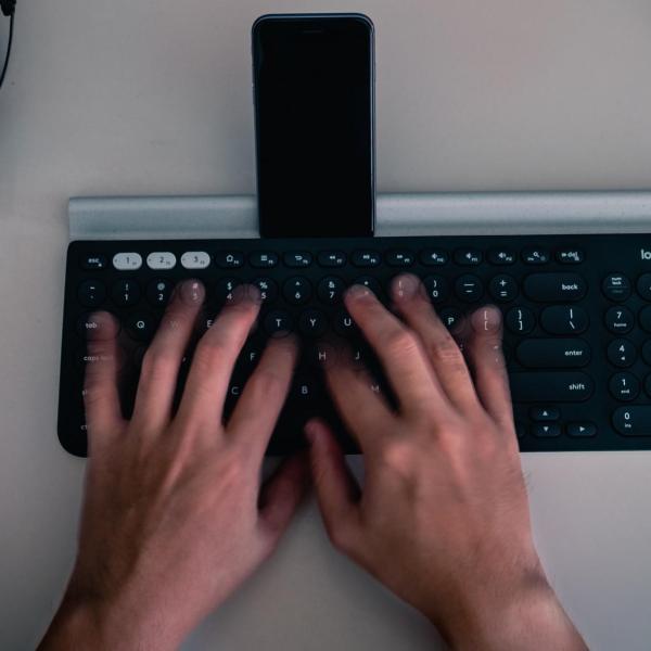 Hands on a keyboard