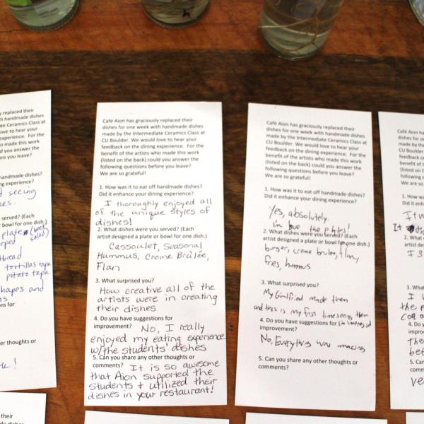 customer comment cards
