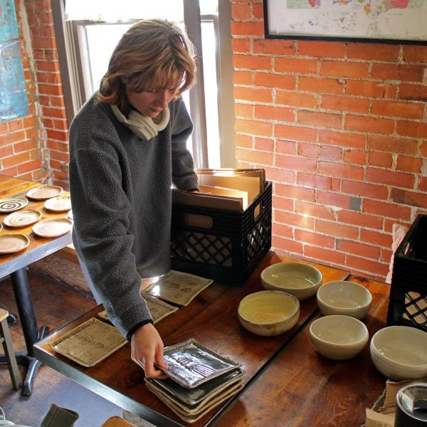 Katie Sieker packing plates