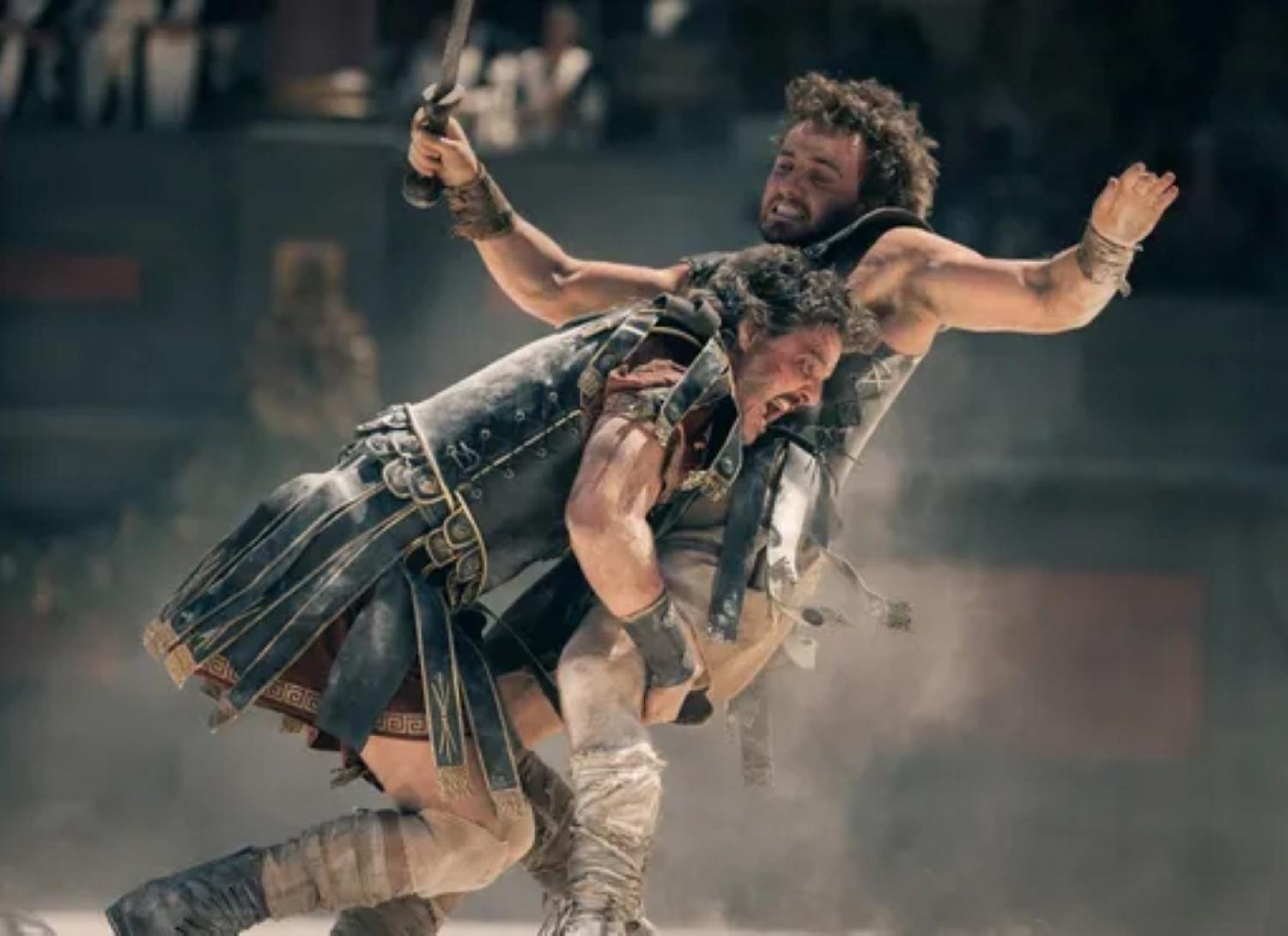 Pedro Pascal and Paul Mescal in film Gladiator II