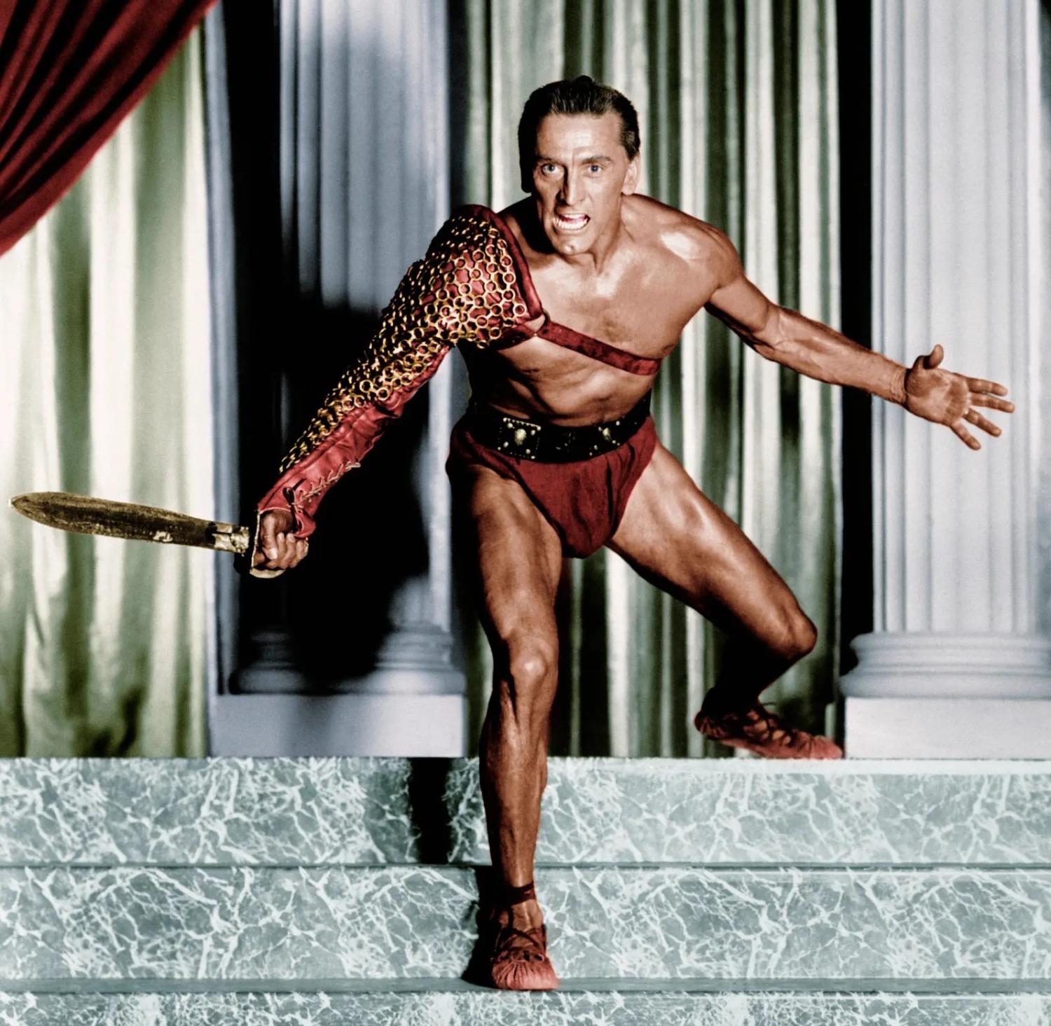 Actor Kirk Douglas in film Spartacus