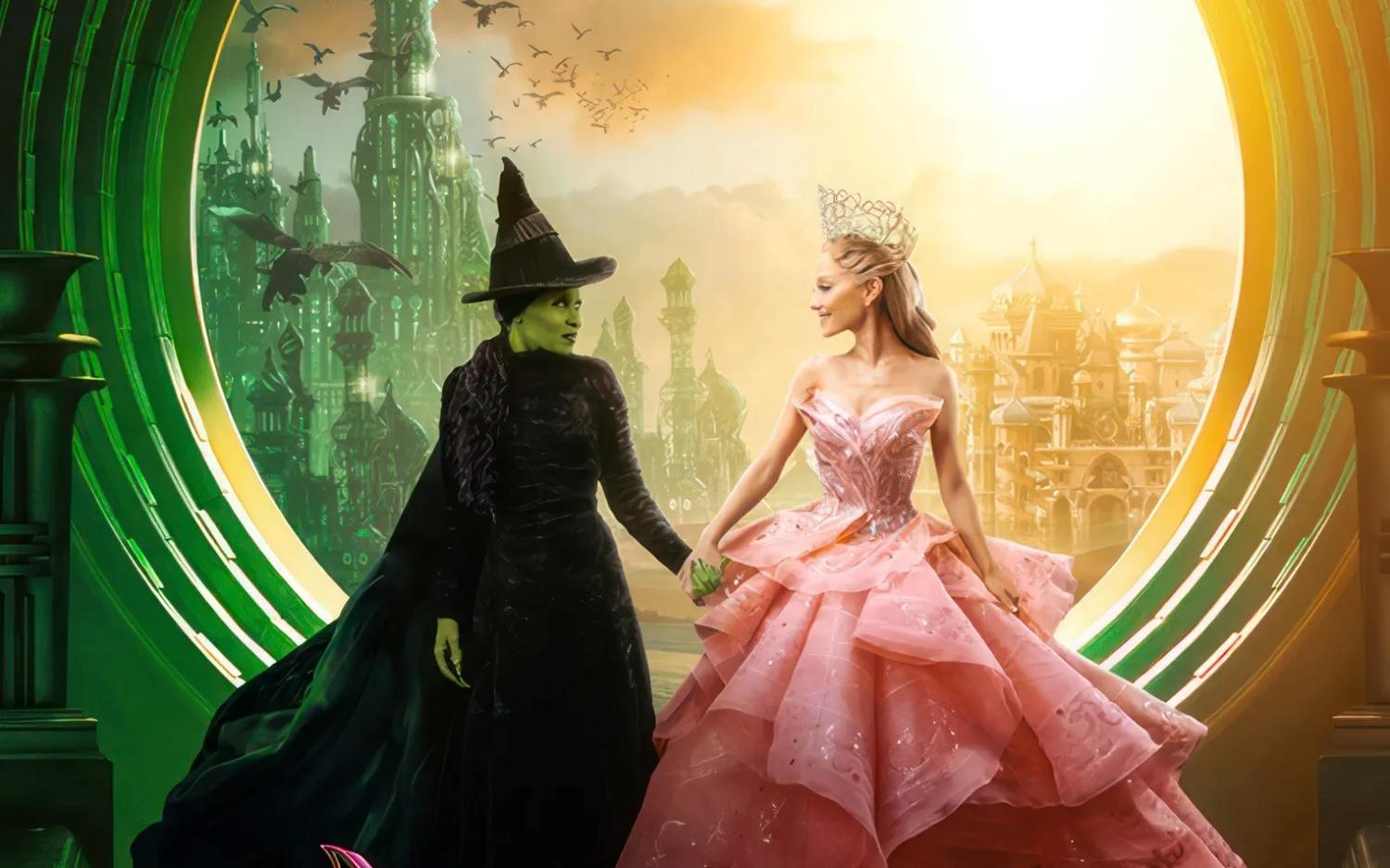 Cynthia Erivo as Elphaba and Ariana Grande as Glinda in the film Wicked