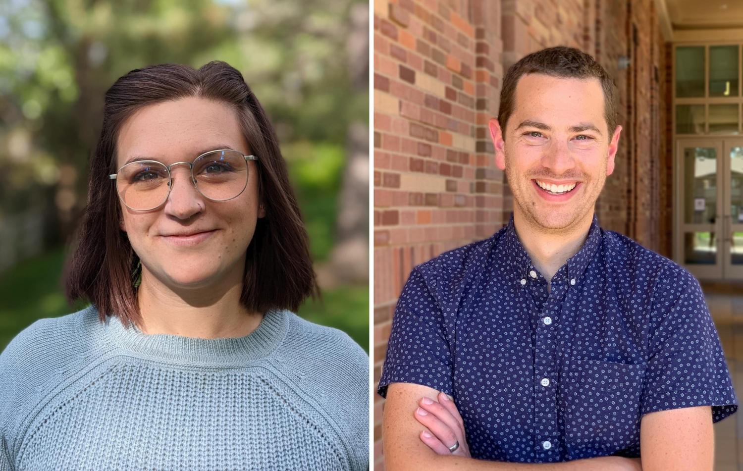 headshots of Hannah Ledvina and Aaron Whiteley