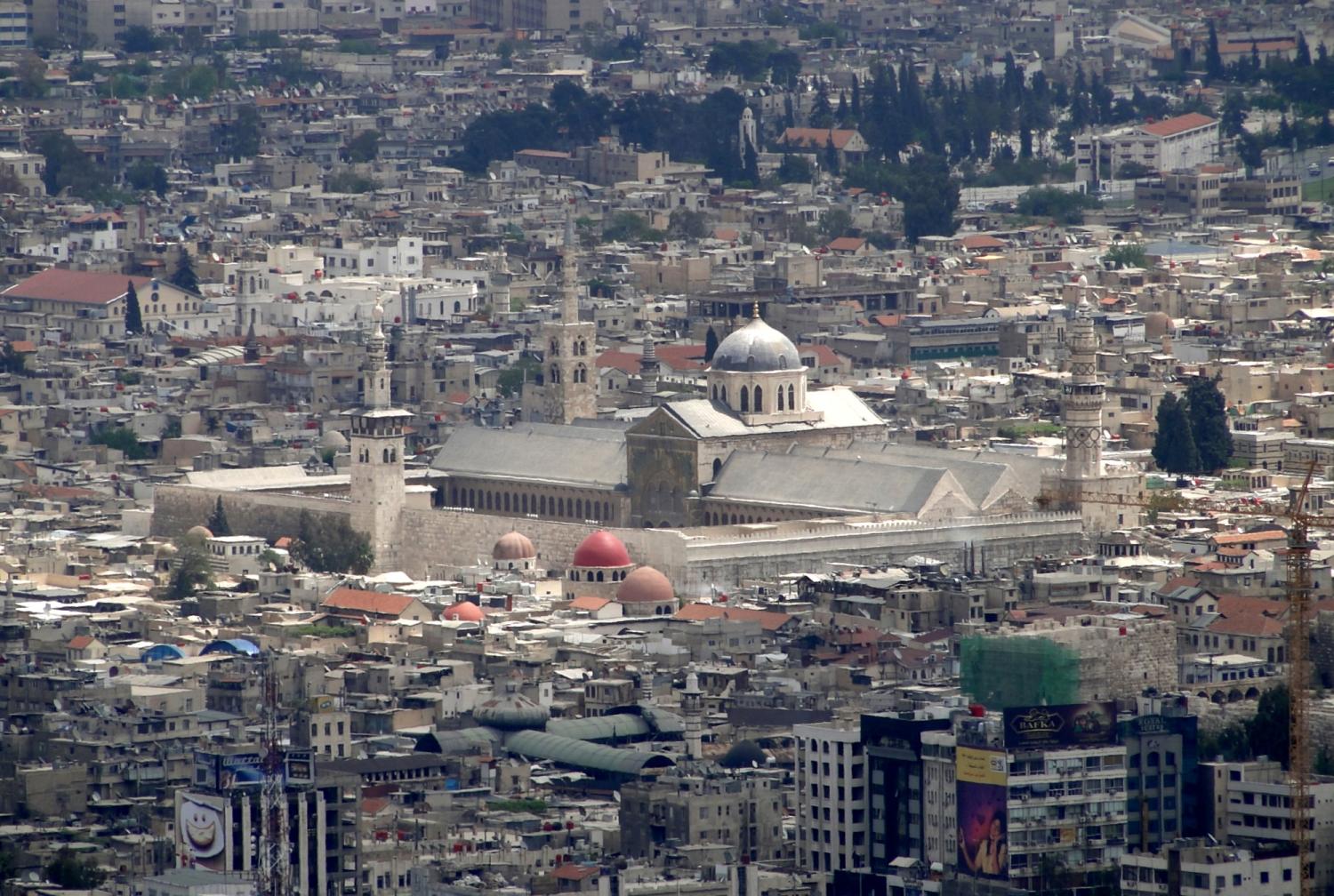 Umayyad Mosque and surrounding area in Damascus, Syria