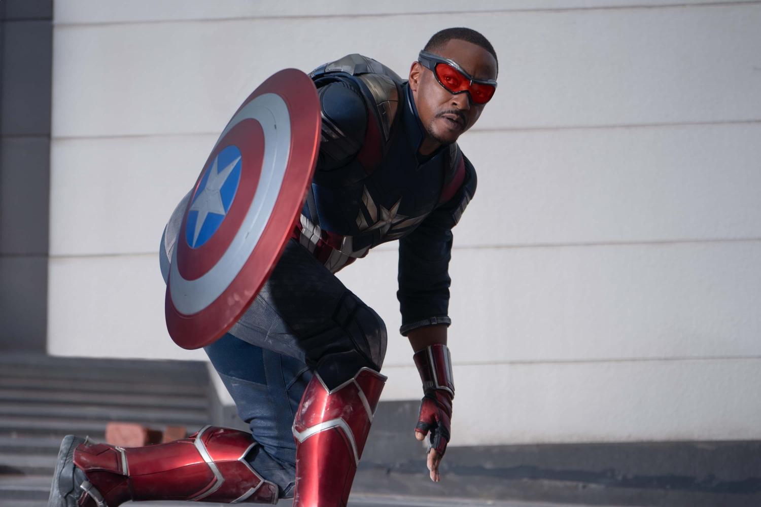 Actor Anthony Mackie as Captain America