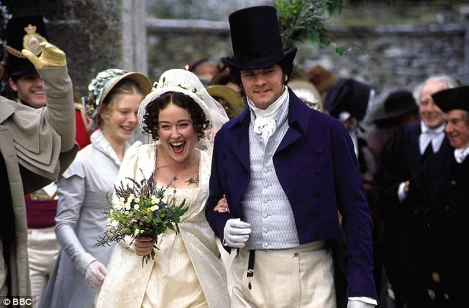 Jennifer Ehle and Colin Firth as Elizabeth Bennet and Mr. Darcy in "Pride and Prejudice"