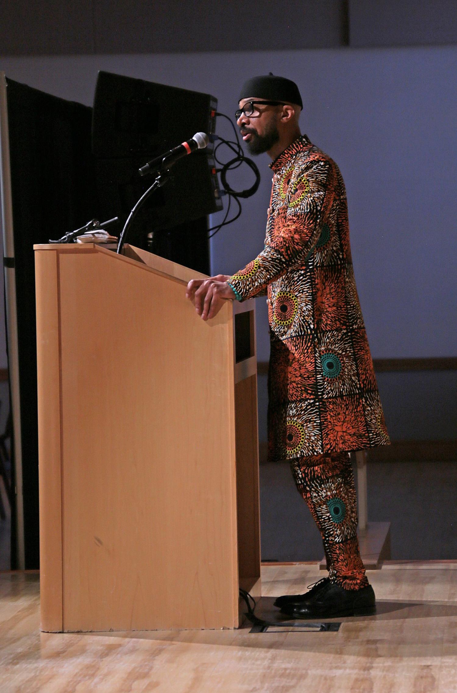 Reiland Rabaka at podium