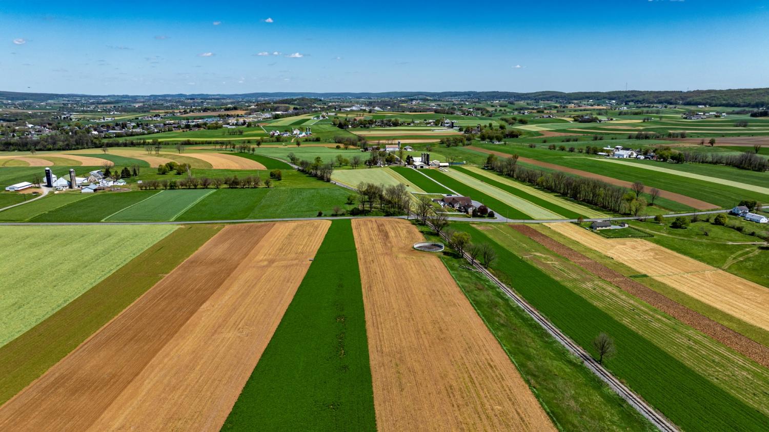 aerial view of diversified farm fields