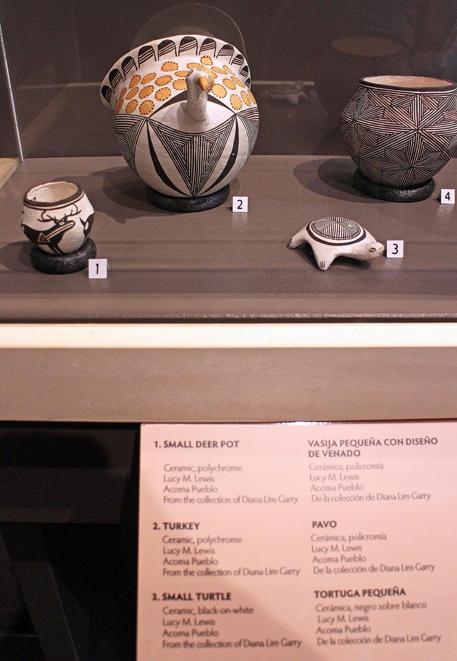 ceramic pieces made by Lucy M. Lewis