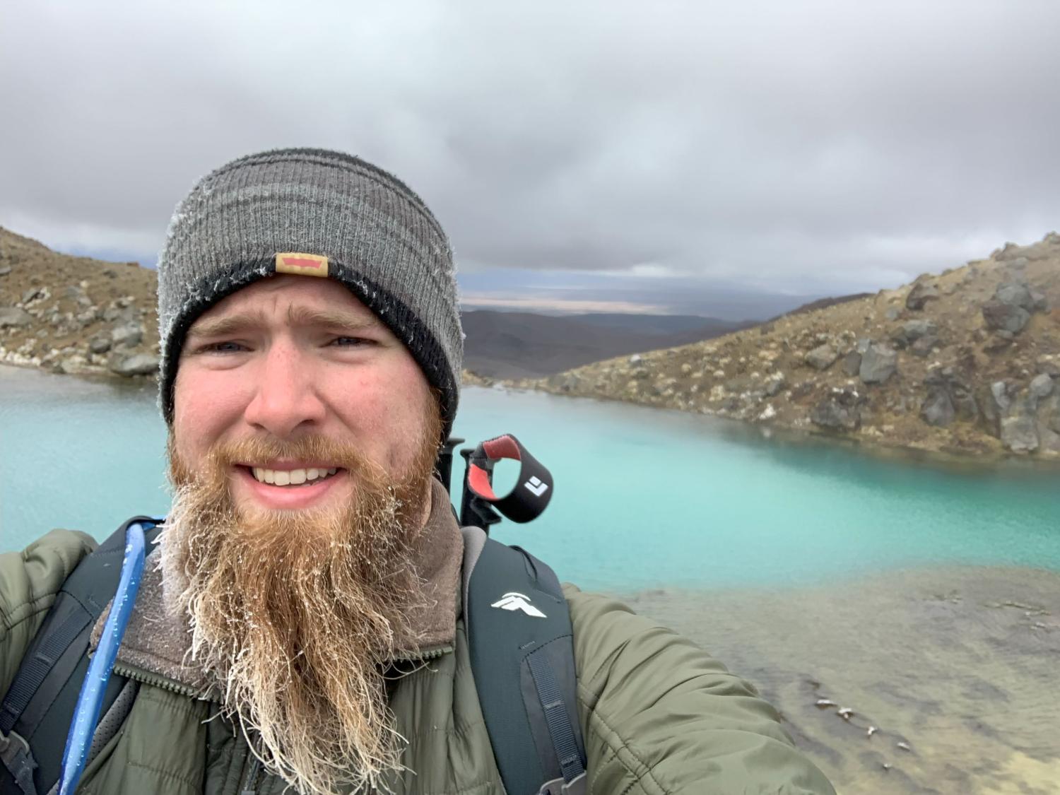 Benjamin Blume in front of blue Iceland lagoon