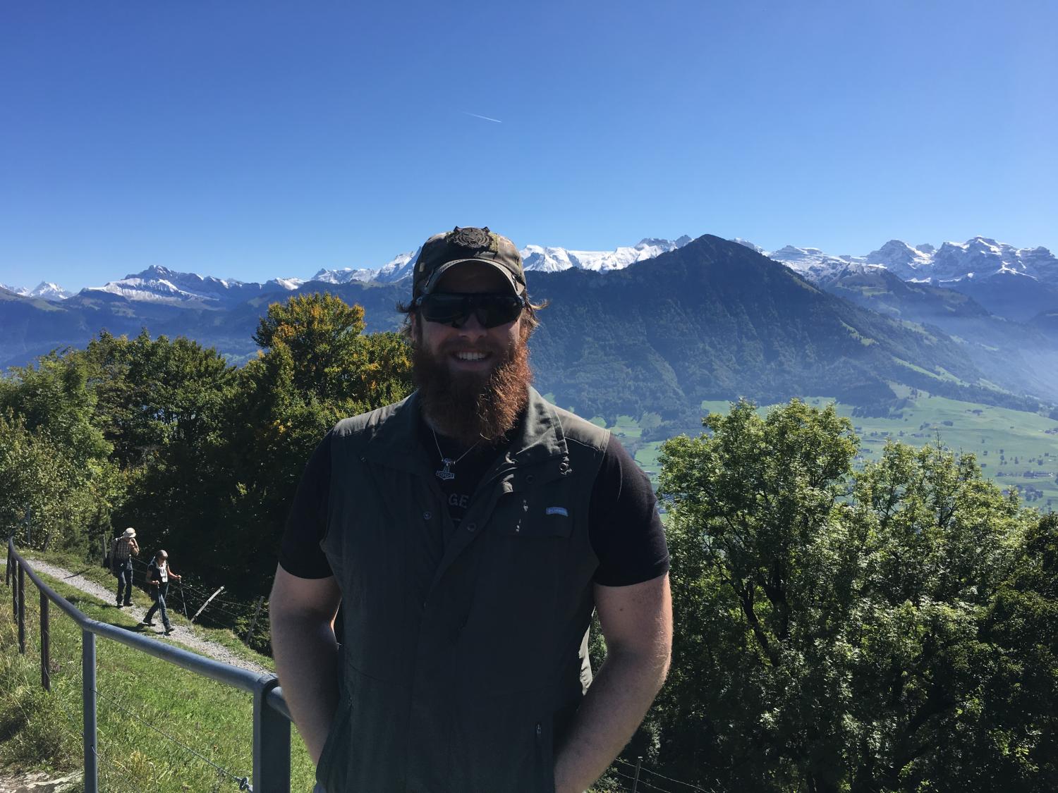 Benjamin Blume in front of mountains