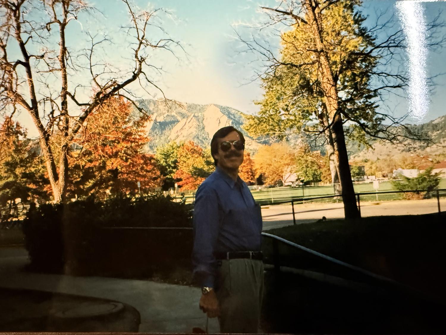 Don McGinnis with Flatirons in background