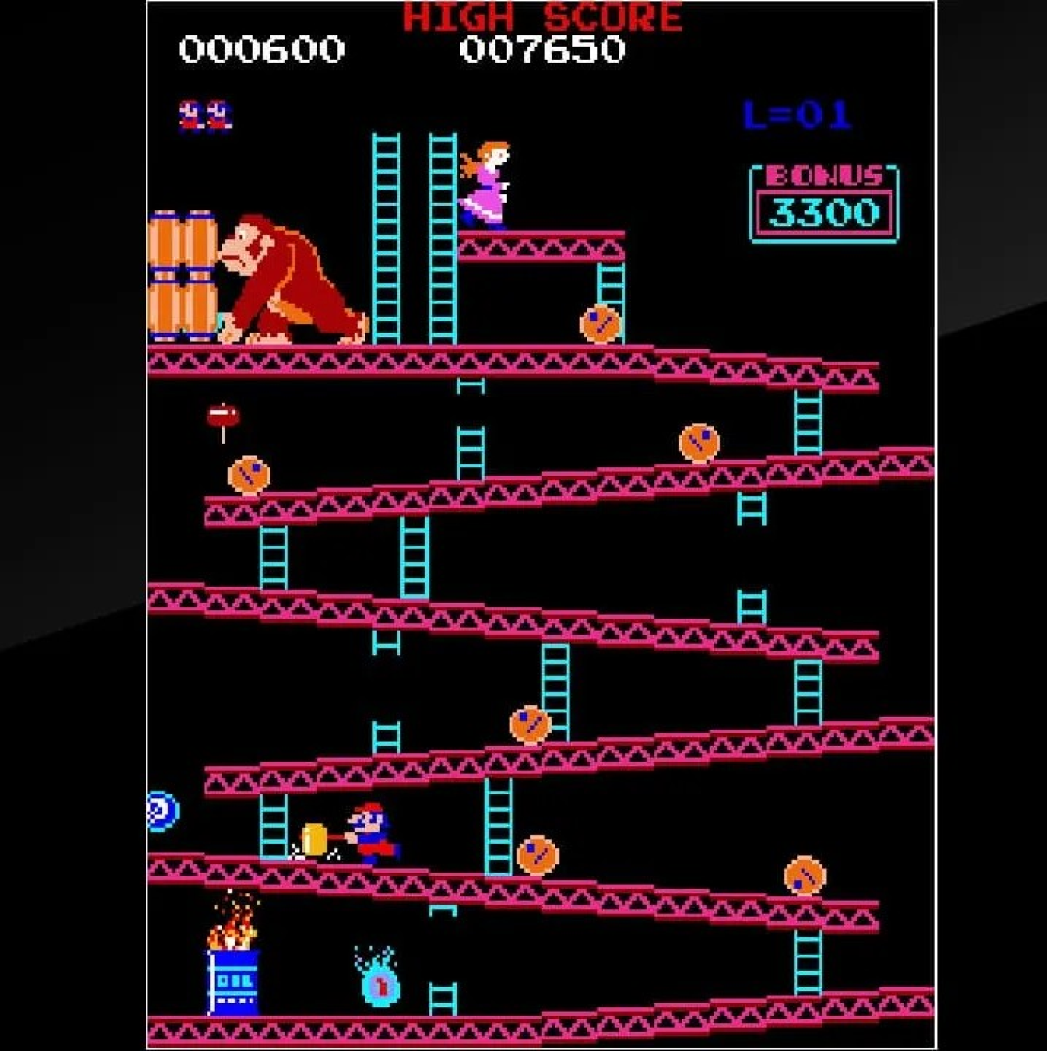 scene from video game Donkey Kong